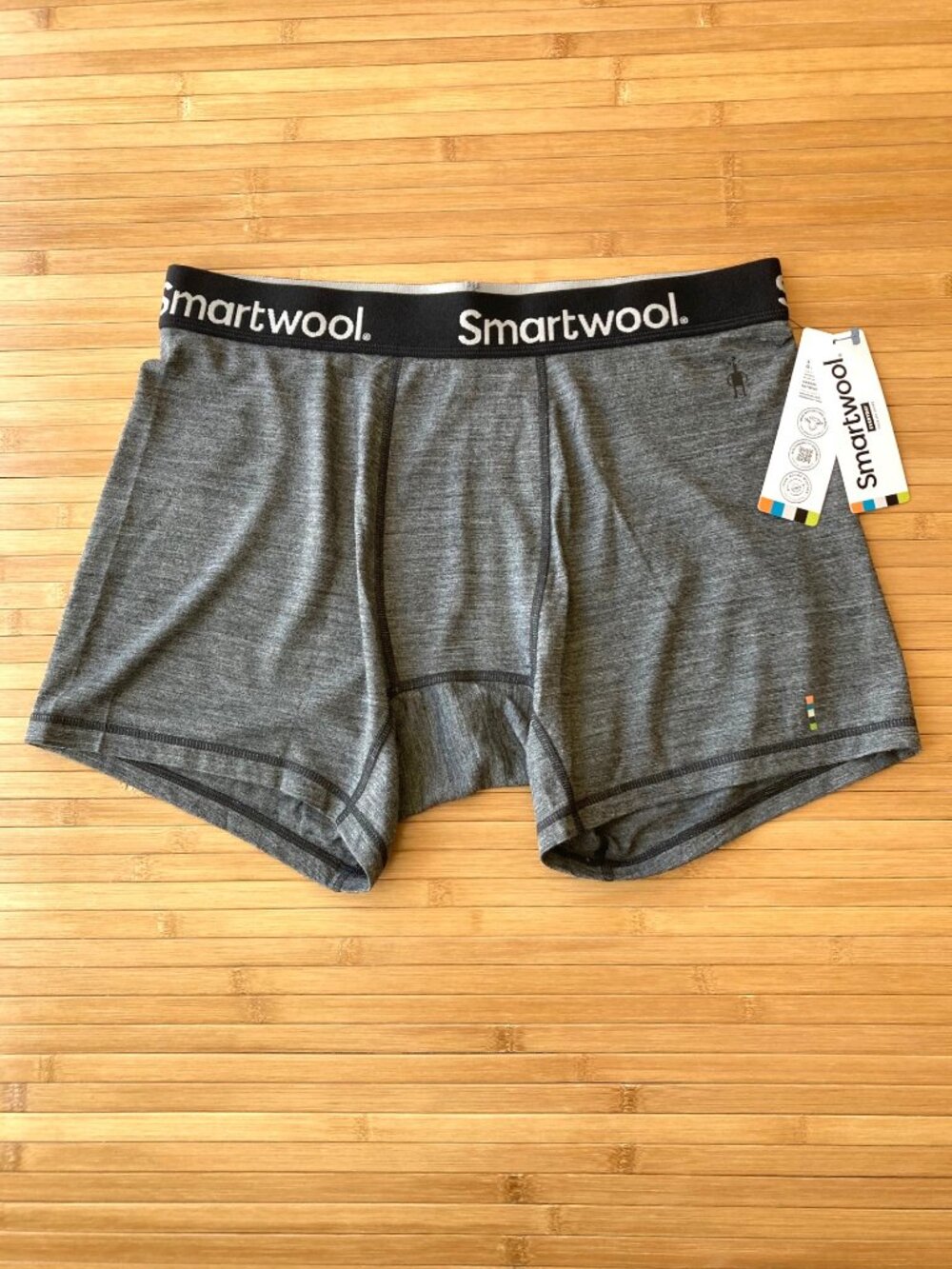 Smartwool Active Boxer Brief Merino Wool Mens Large L Gray Heather NWT